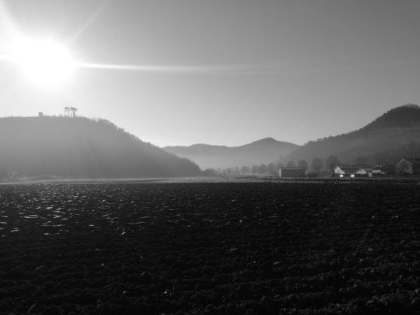 hills in backlight