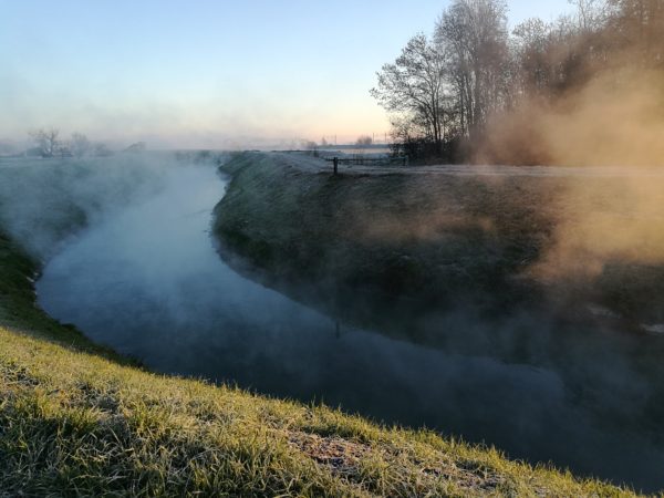 thermal river at dawn